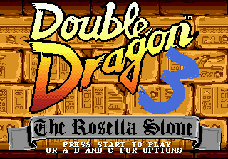 Double Dragon III The Arcade Game title screen for Sega Genesis